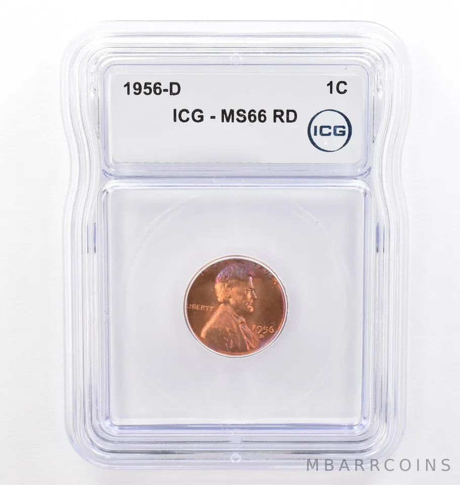 1956-D Lincoln Wheat Cent MS66 RD ICG Beautiful Tone *7730