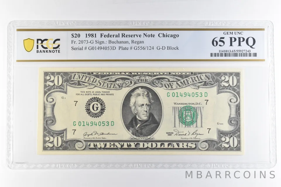 1981 $20 Chicago IL FRN Fr#2073-G Gem Unc 65 PPQ PCGS *6880