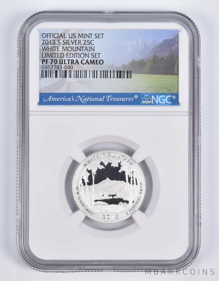 2013-S Silver PF70 ANT White Mountain Quarter Limited Edition NGC