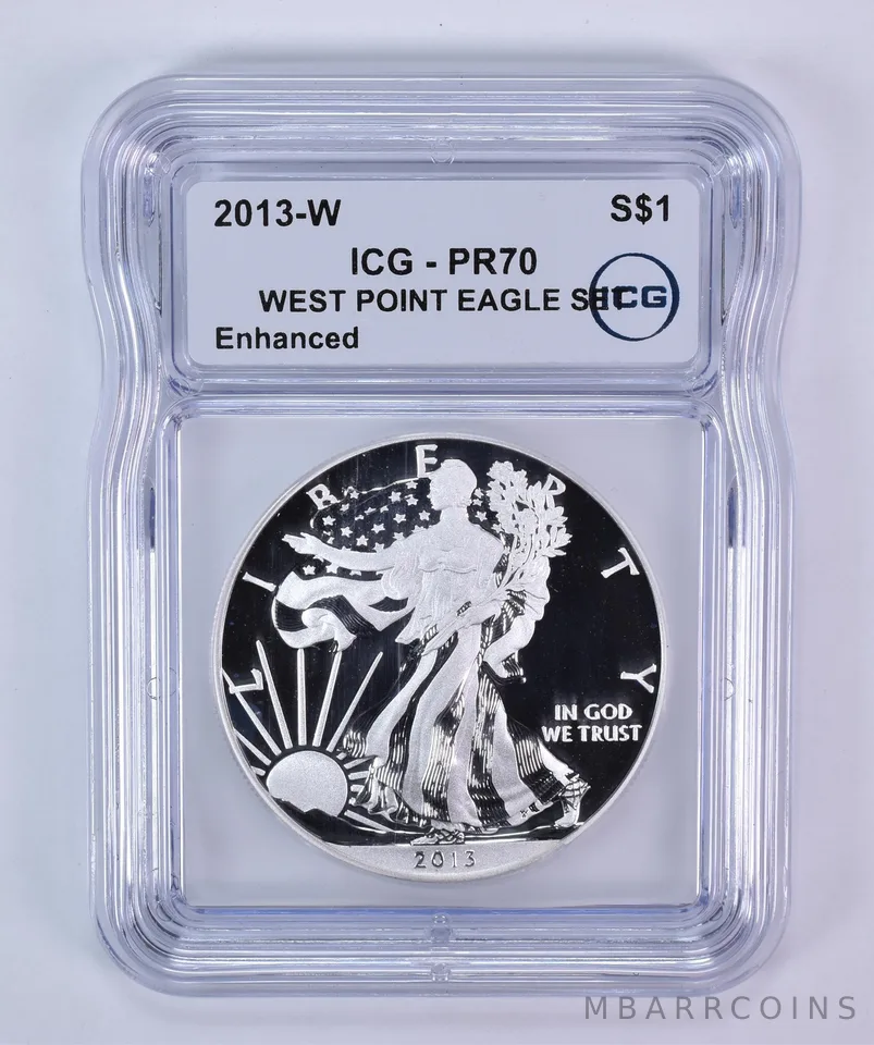 2013-W American Silver Eagle West Point Eagle Set Enhanced PR70 ICG