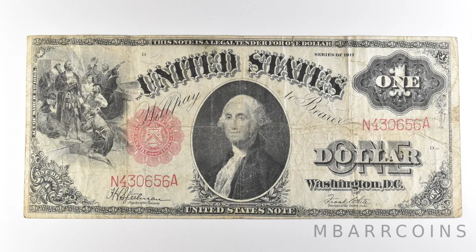 1917 $1 Legal Tender Large Note Red Seal *4534