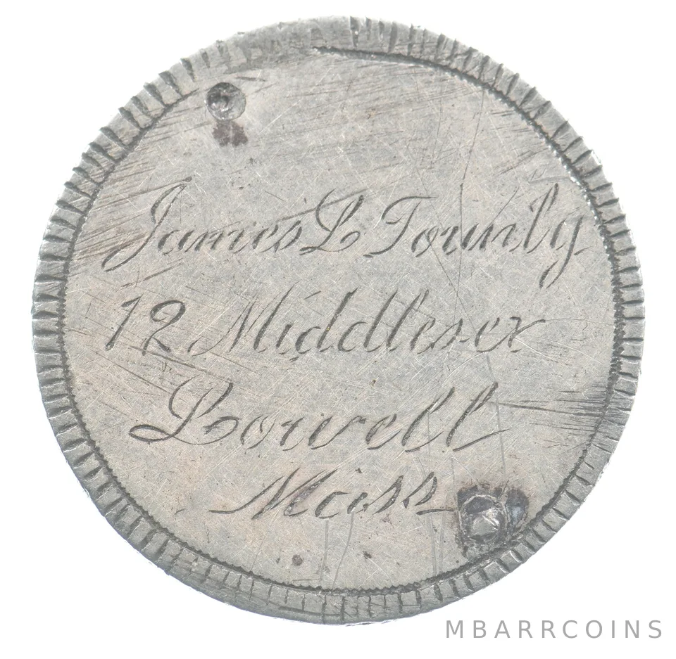 1892 Barber Quarter Love Token James L Townly Victorian *4822