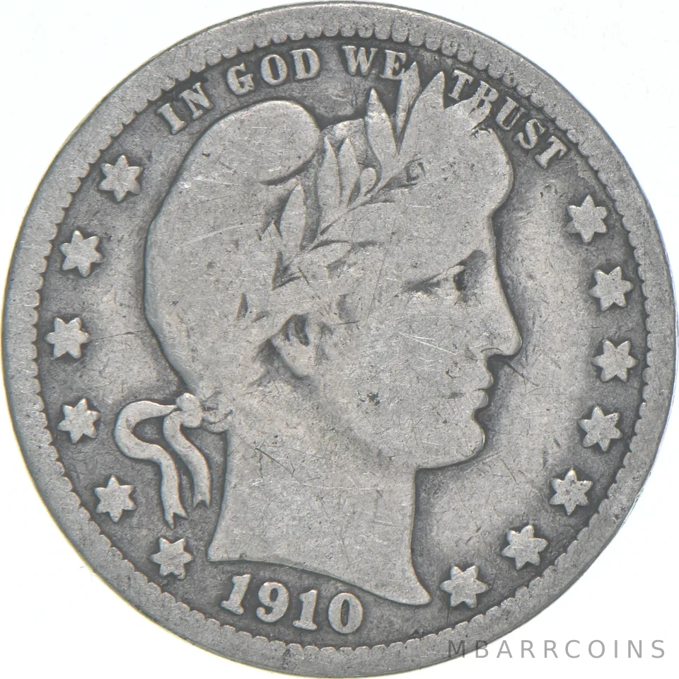1910 Barber Quarter Average Circ