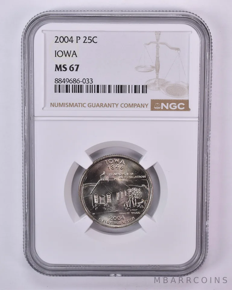 2004-P Washington State Quarter Iowa MS67 NGC Brown Label