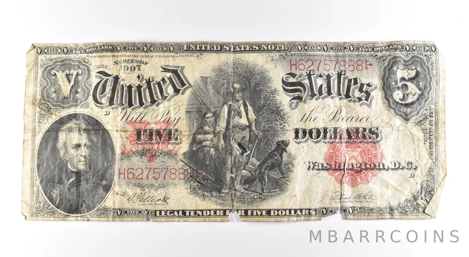 1907 $5 Legal Tender Large Note Red Seal *2679