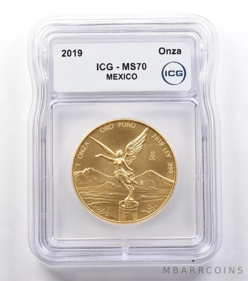 2019 Mo Mexico 1 Onza Gold Libertad MS70 ICG *2555