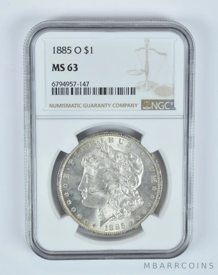 MS63 1885-O Morgan Silver Dollar NGC Beautifully Toned *7462