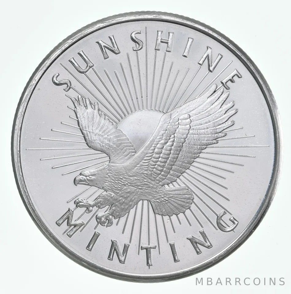 1 Troy Oz Silver Round Sunshine Mint Eagle