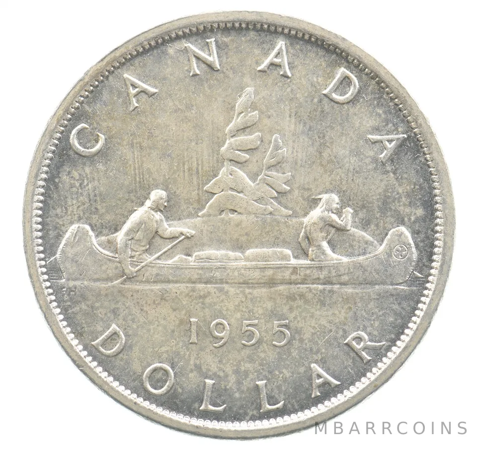1955 Canada 1 Dollar Silver Voyageurs *4057