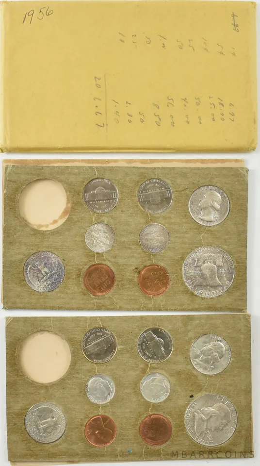 1956 US Mint P D Mint Set Envelope Unc BU a5742
