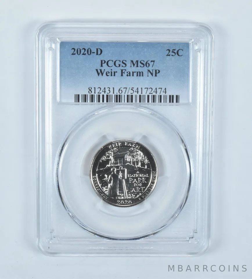 2020-D Washington Quarter ATB Weir Farm MS67 PCGS