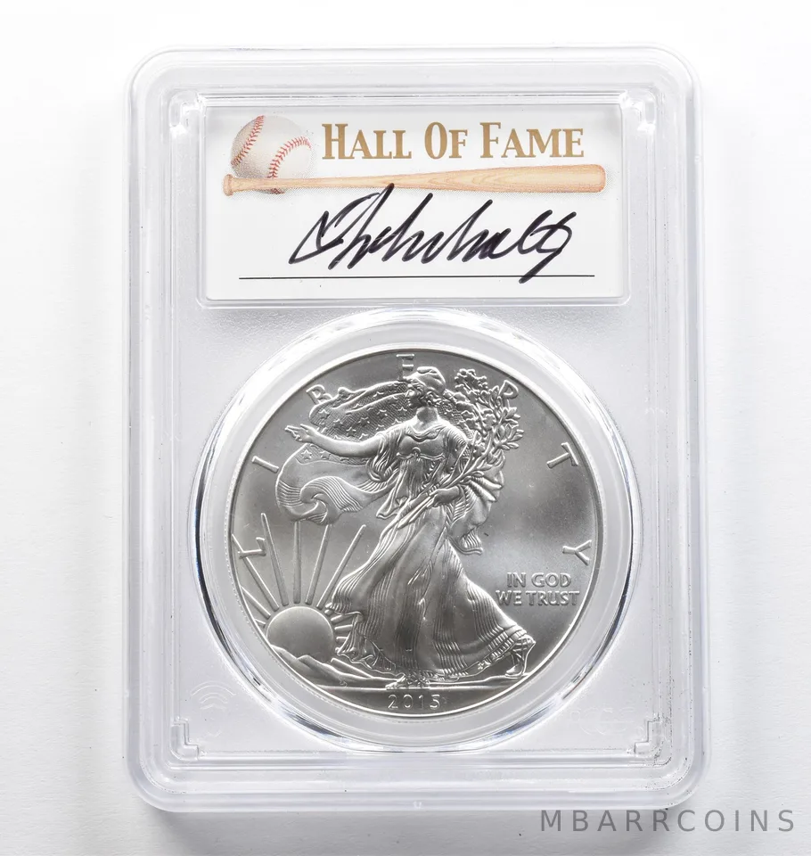 2015 American Silver Eagle John Smoltz MS69 PCGS *9420