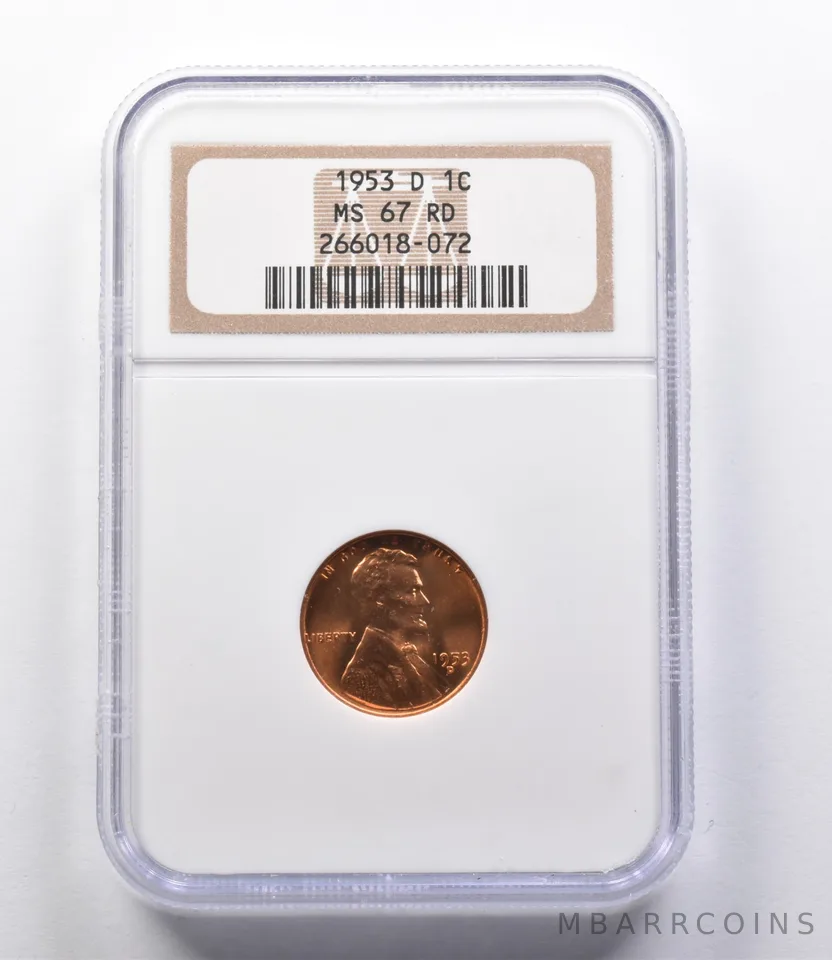 MS67 RD 1953-D Lincoln Wheat Cent NGC *2782