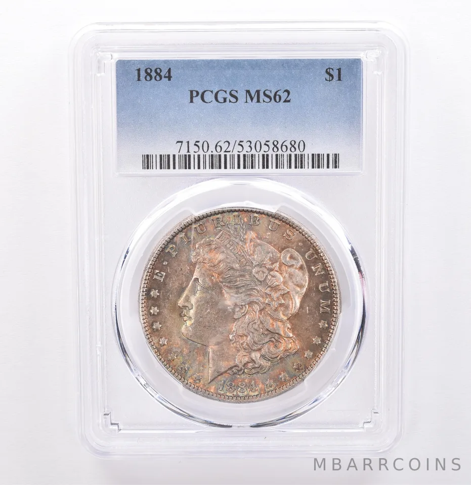 1884 Morgan Silver Dollar MS62 PCGS Beautiful Tone *9293