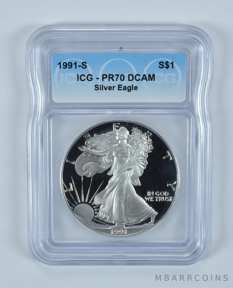 1991-S American Silver Eagle PR70 DCAM ICG