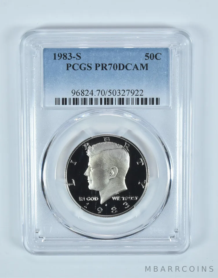1983-S Kennedy Half Dollar PR70 DCAM PCGS Blue Label