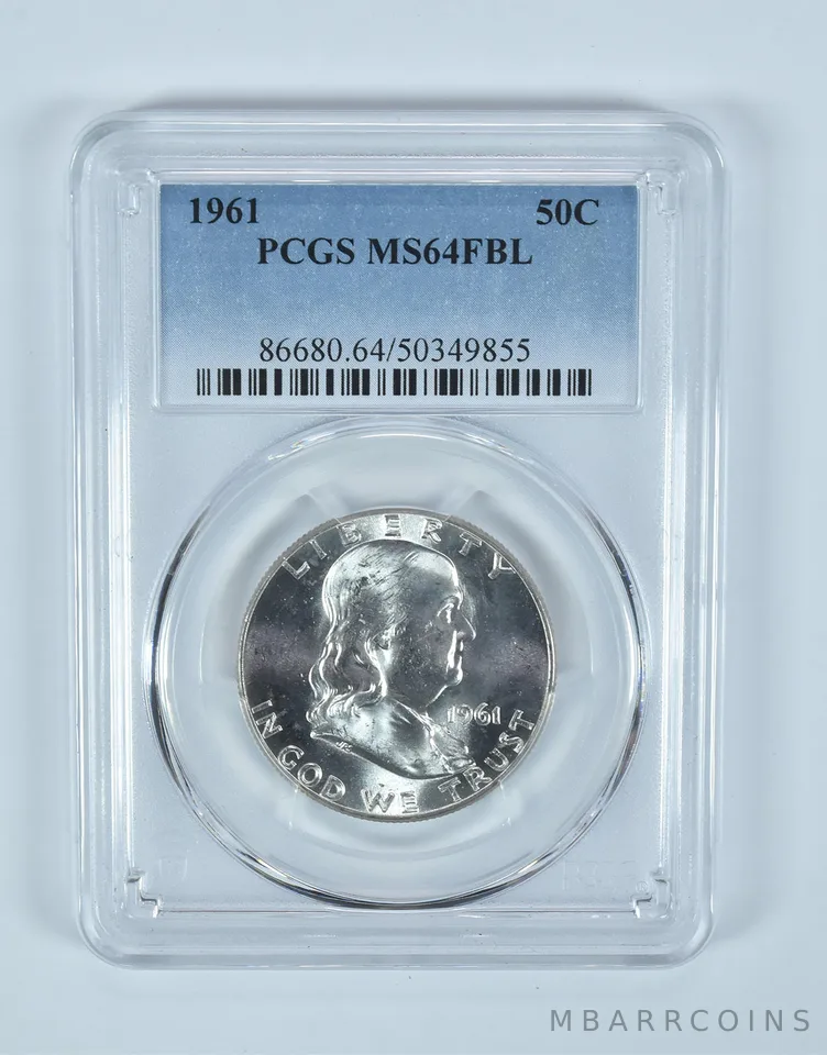 1961 Franklin Half Dollar MS64 FBL PCGS Blue Label