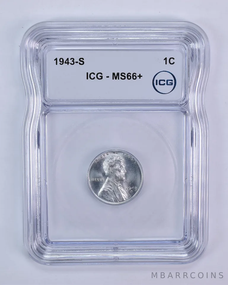 1943-S Lincoln Wheat Cent MS66+ ICG