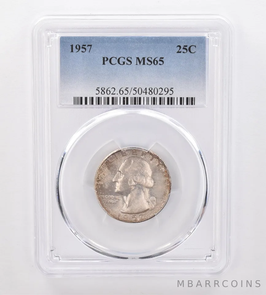 1957 Washington Quarter MS65 PCGS Beautiful Tone *0059