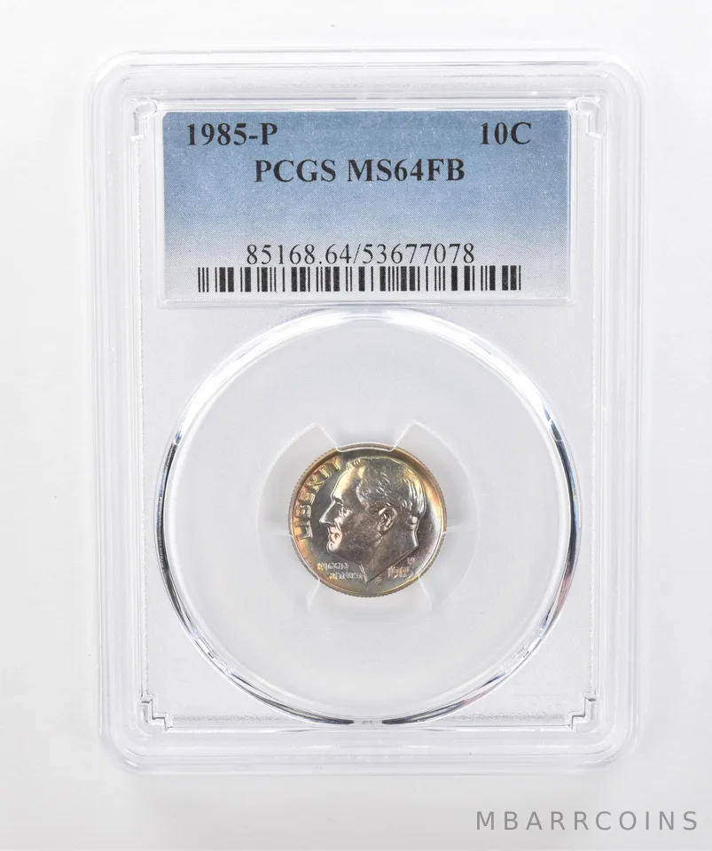 1985-P Roosevelt Dime MS64 FB PCGS Beautiful Tone *1300