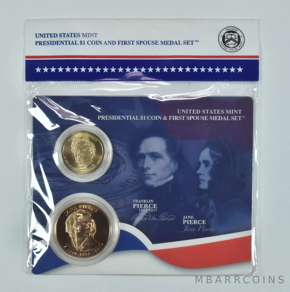 2010 Presidential $1 & First Spouse Medal Set - Franklin & Jane Pierce