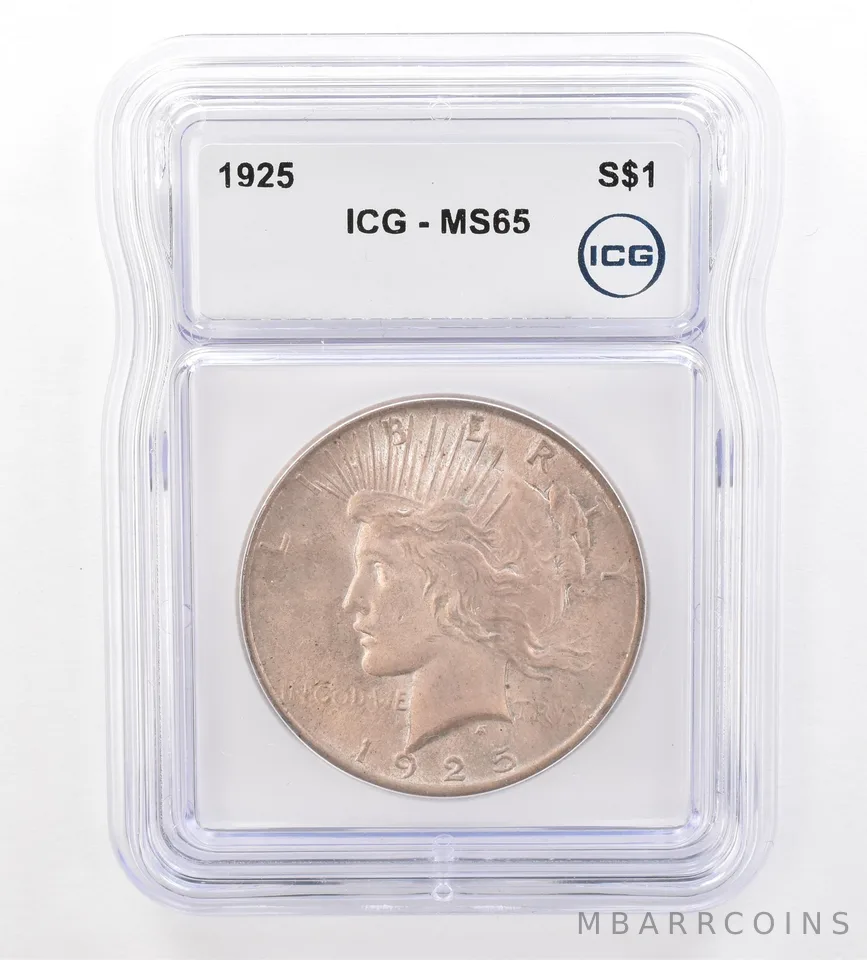 1925 Peace Silver Dollar MS65 ICG Beautiful Tone a7335