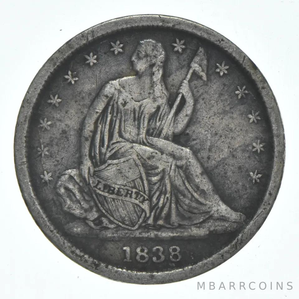 1838 Seated Liberty Dime *6165