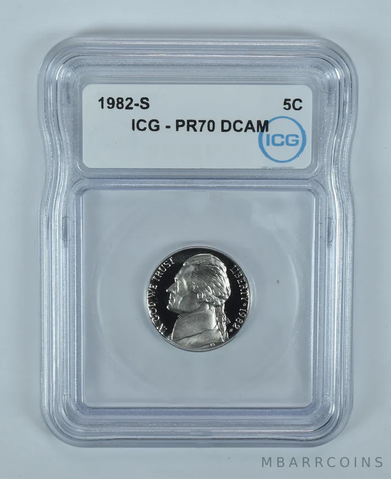 1982-S Jefferson Nickel PR70 DCAM ICG