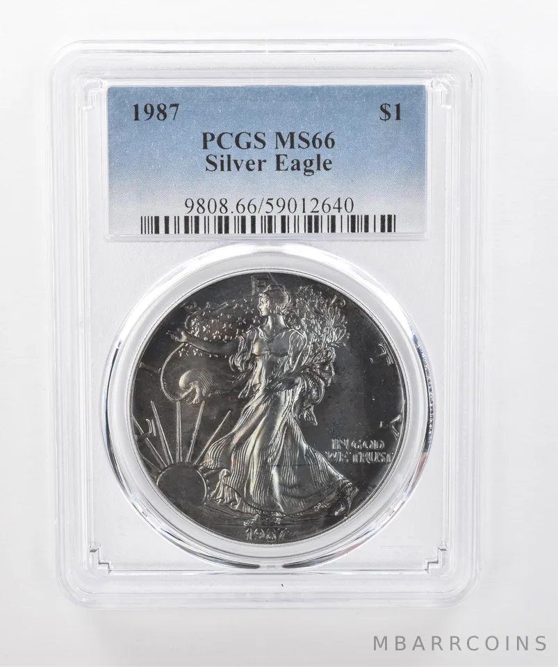 1987 American Silver Eagle MS66 PCGS Beautiful Tone *1522