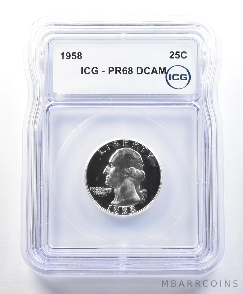 1958 Washington Quarter PR69 DCAM ICG a9012