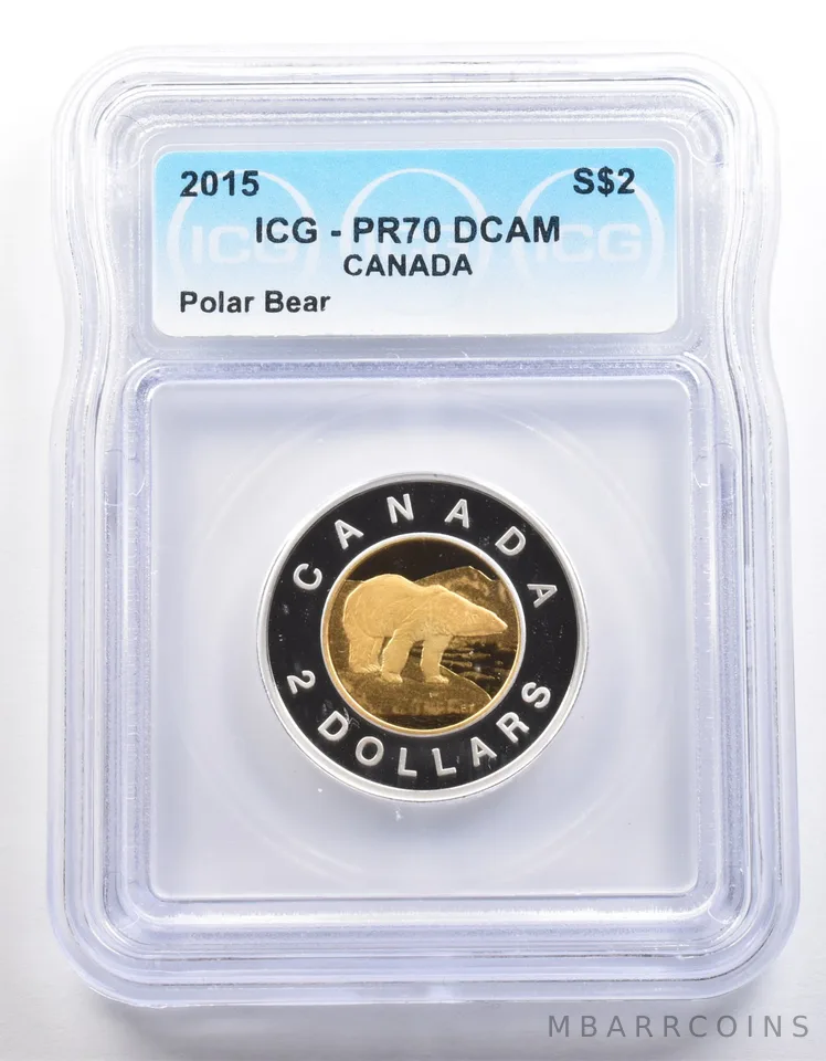 2015 Canada 2 Dollars Silver Polar Bear PR70 DCAM ICG *4016