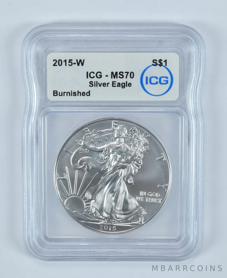 2015-W Burnished Silver Eagle MS70 ICG