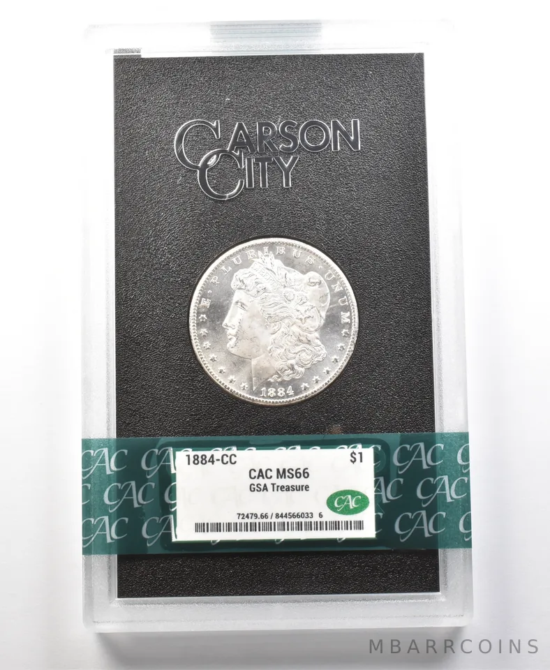 1884-CC Morgan Silver Dollar GSA Treasure MS66 CAC a1175
