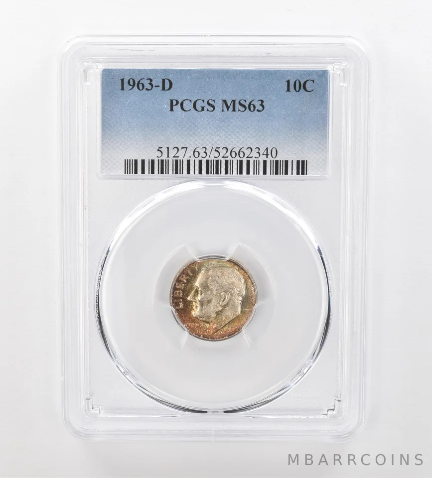 1963-D Roosevelt Dime MS63 PCGS Beautiful Tone *1026