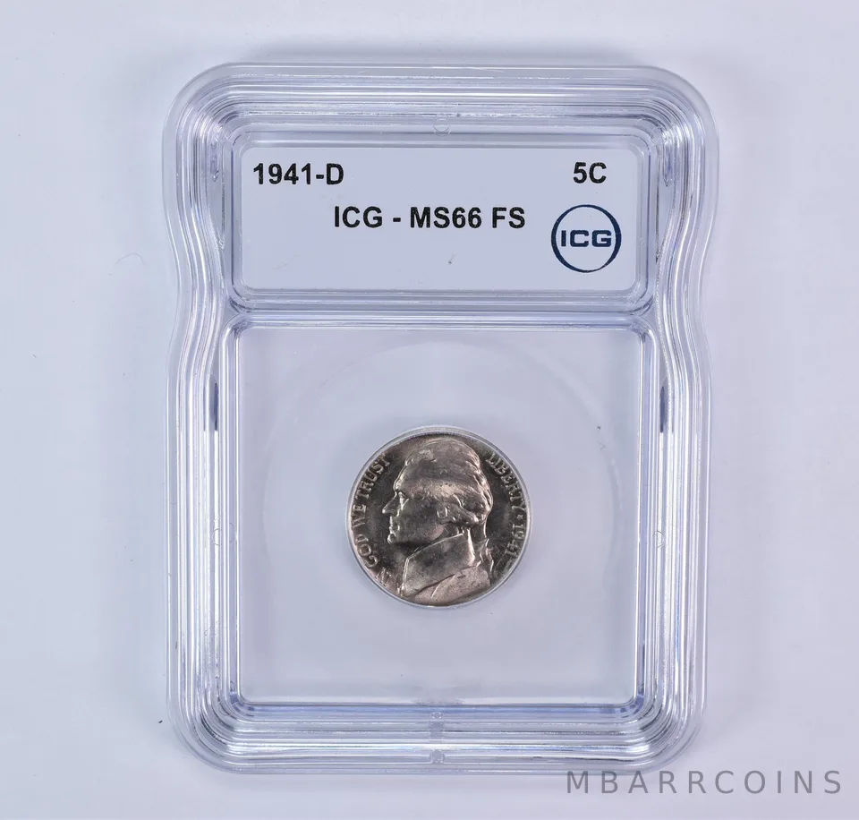 1941-D Jefferson Nickel MS66 FS ICG