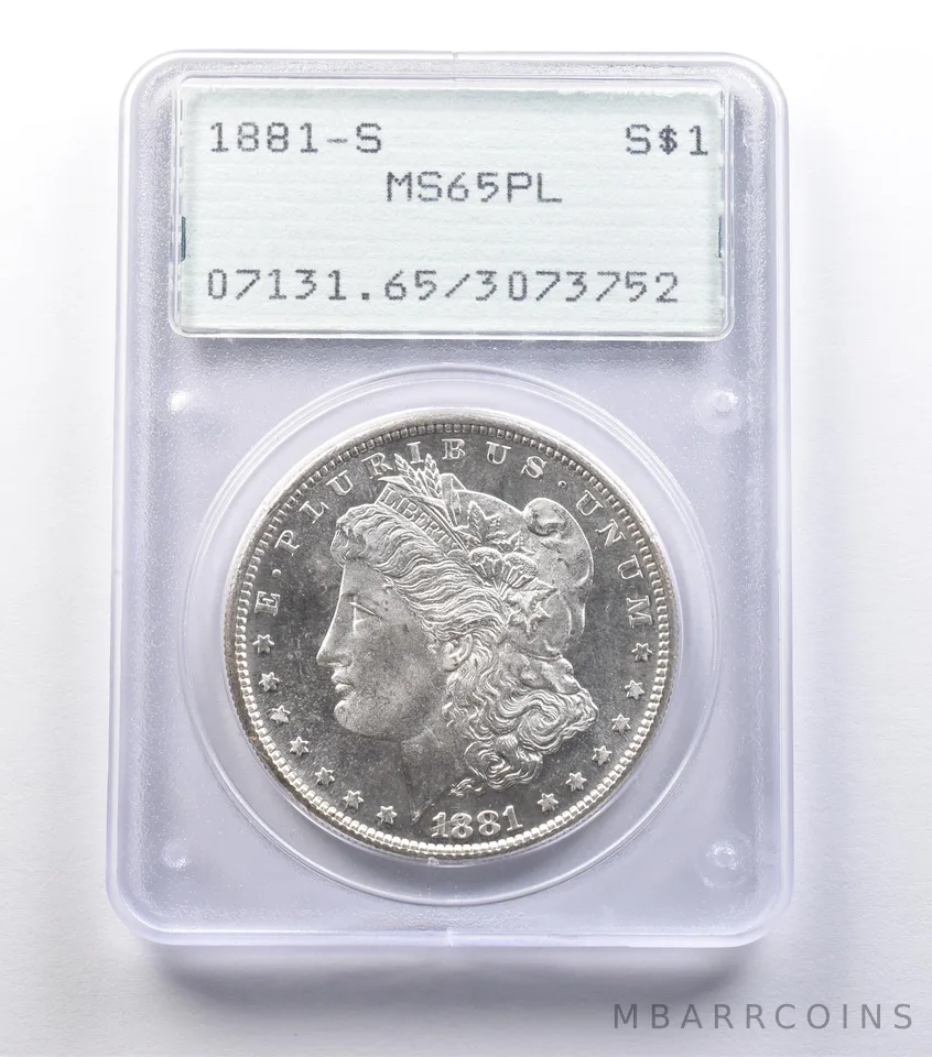 1881-S Morgan Silver Dollar MS65 PL PCGS Rattler *9550