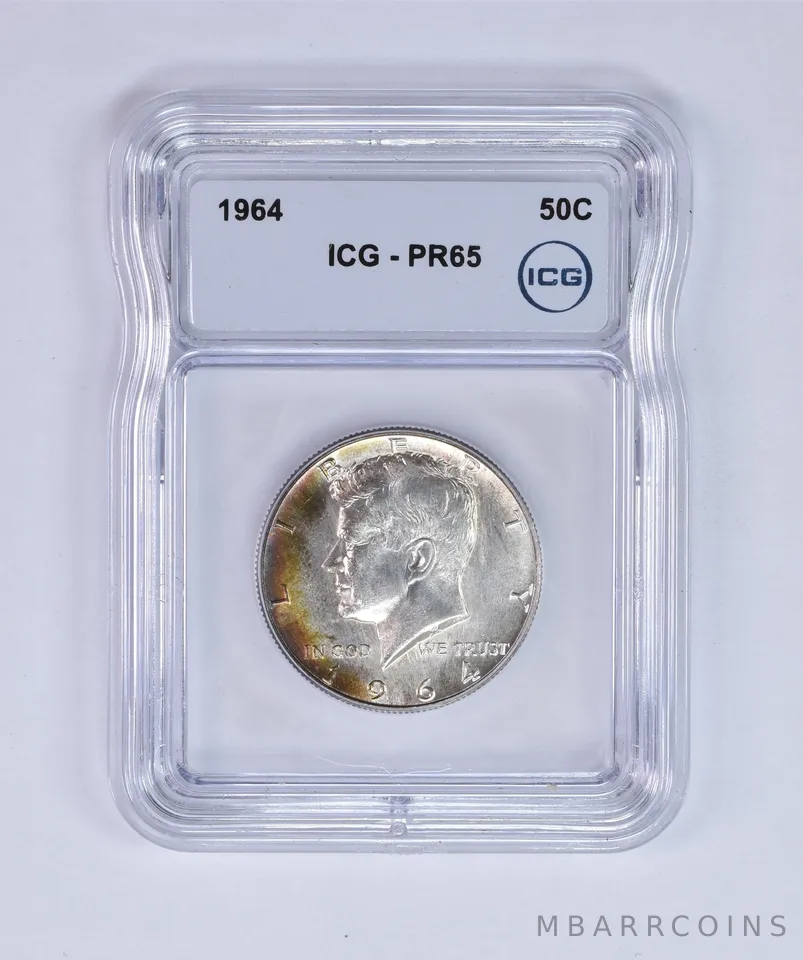 1964 Kennedy Half Dollar PR65 ICG Peripheral Tone *7982