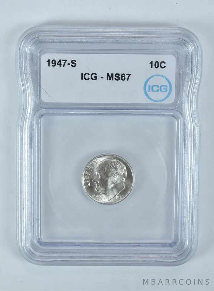 1947-S Roosevelt Dime MS67 ICG