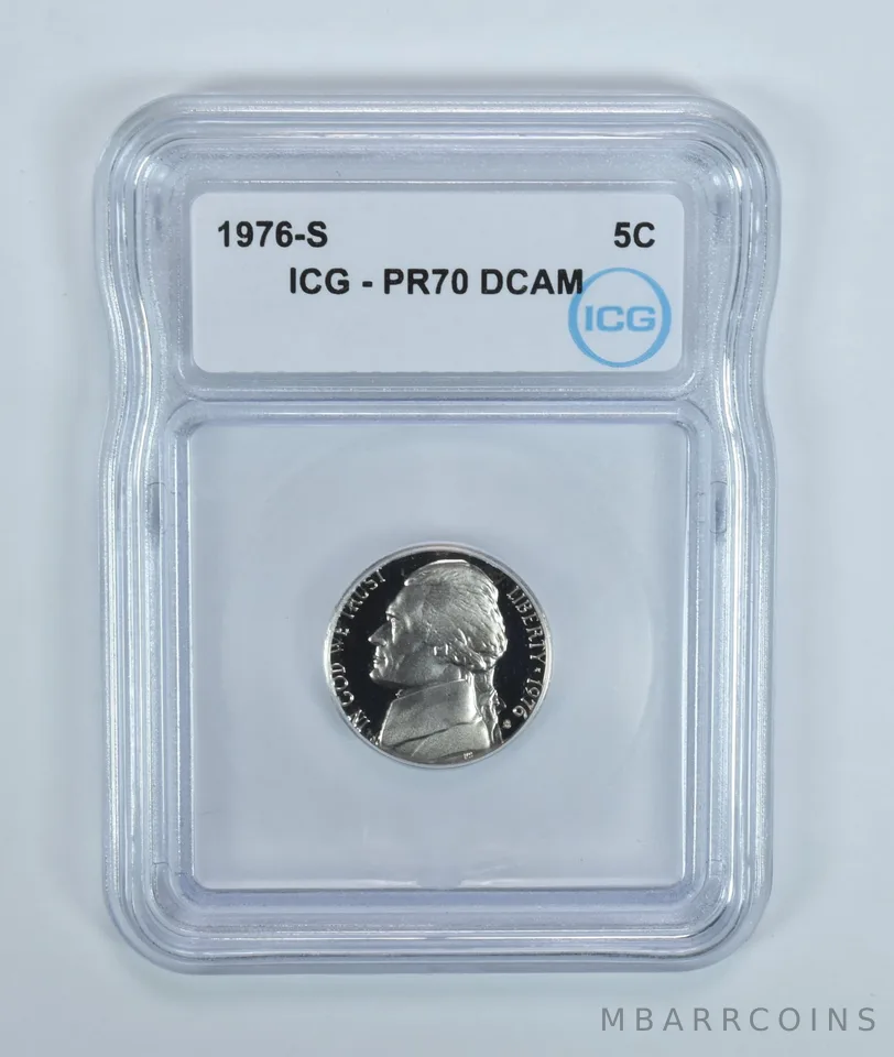 1976-S Jefferson Nickel PR70 DCAM ICG