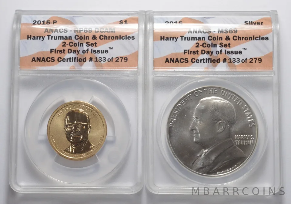 Lot (2) Truman Coin & Chronicles 2-Coin Set - Graded ANACS *5218