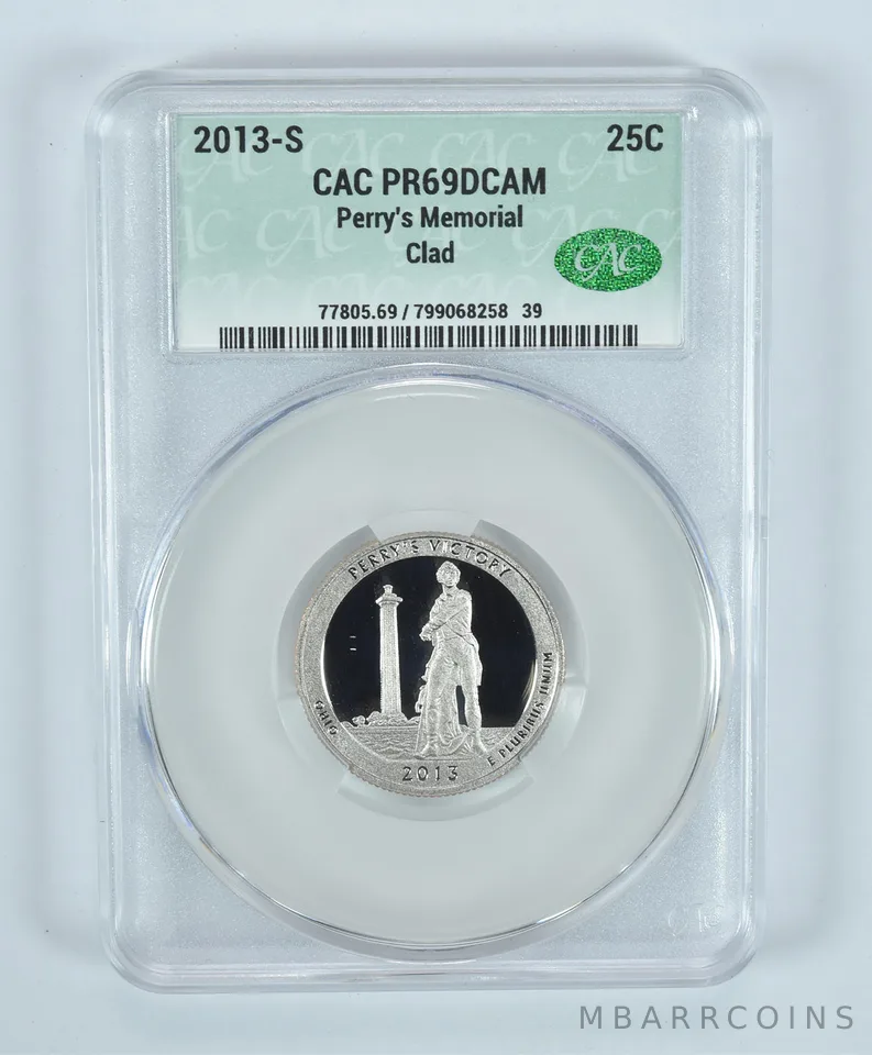 2013-S Washington Quarter Perry's Memorial CLAD ATB PR69 DCAM CAC CACg