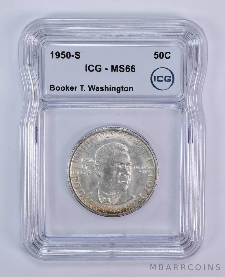 1950-S Booker T Washington Commemorative Half Dollar MS66 ICG