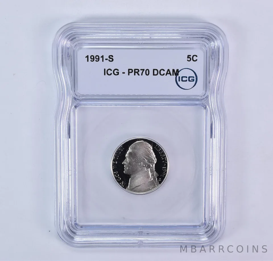 1991-S Jefferson Nickel PR70 DCAM ICG