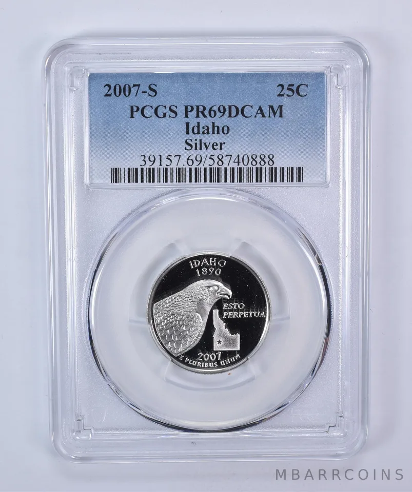 2007-S Washington State Quarter Silver Idaho PR69 DCAM PCGS