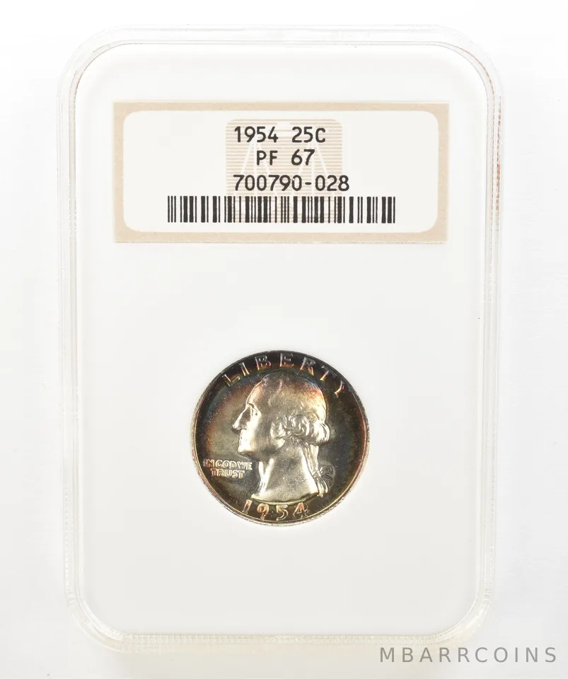 1954 Washington Quarter PF67 NGC Beautiful Tone a5182