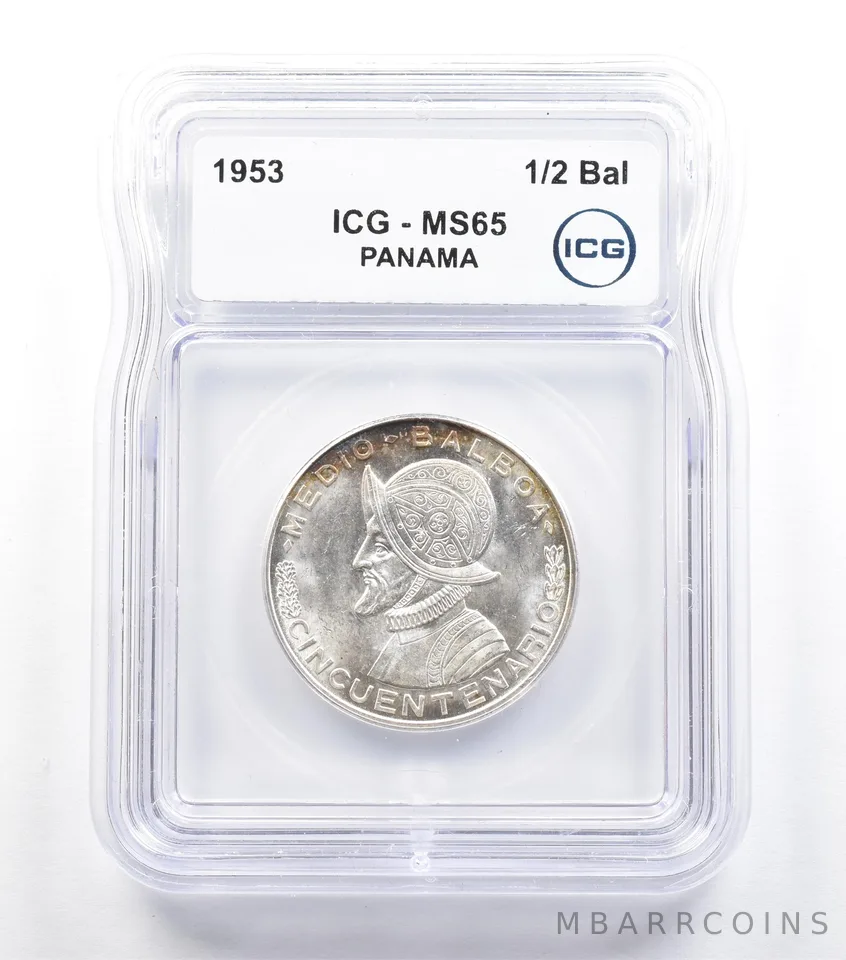 1953 Panama 1/2 Balboa MS65 ICG *5729