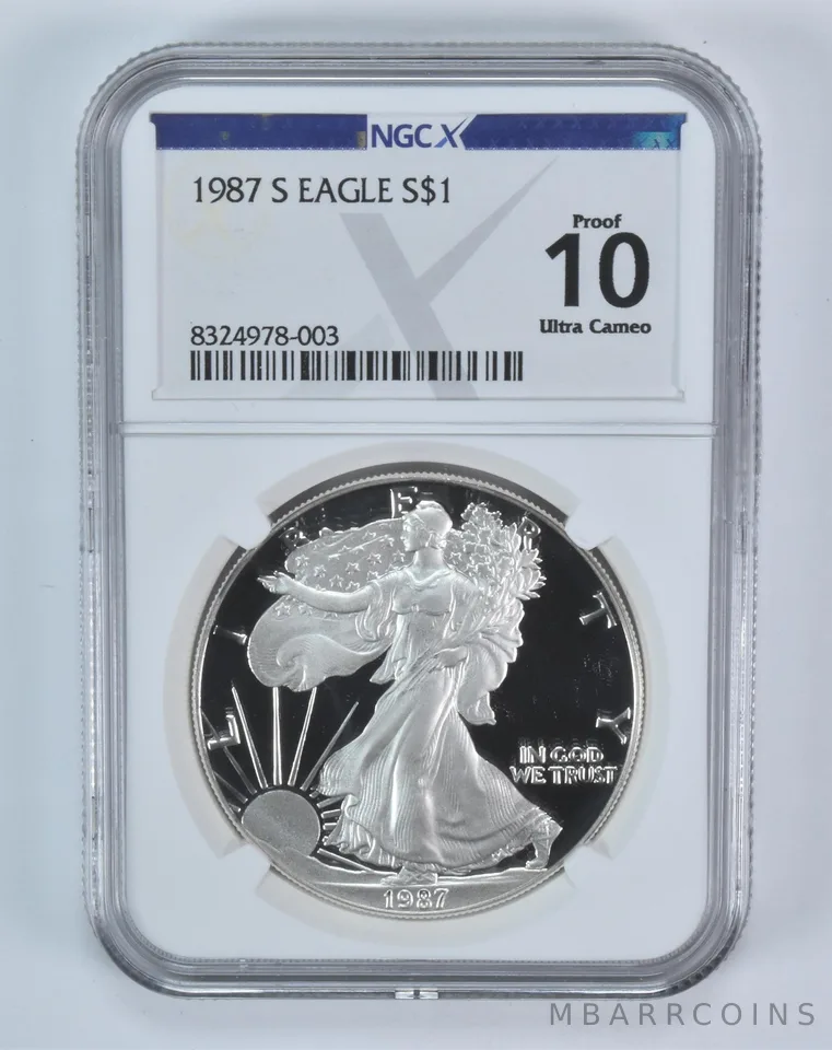 1987-S American Silver Eagle Proof 10 NGC X
