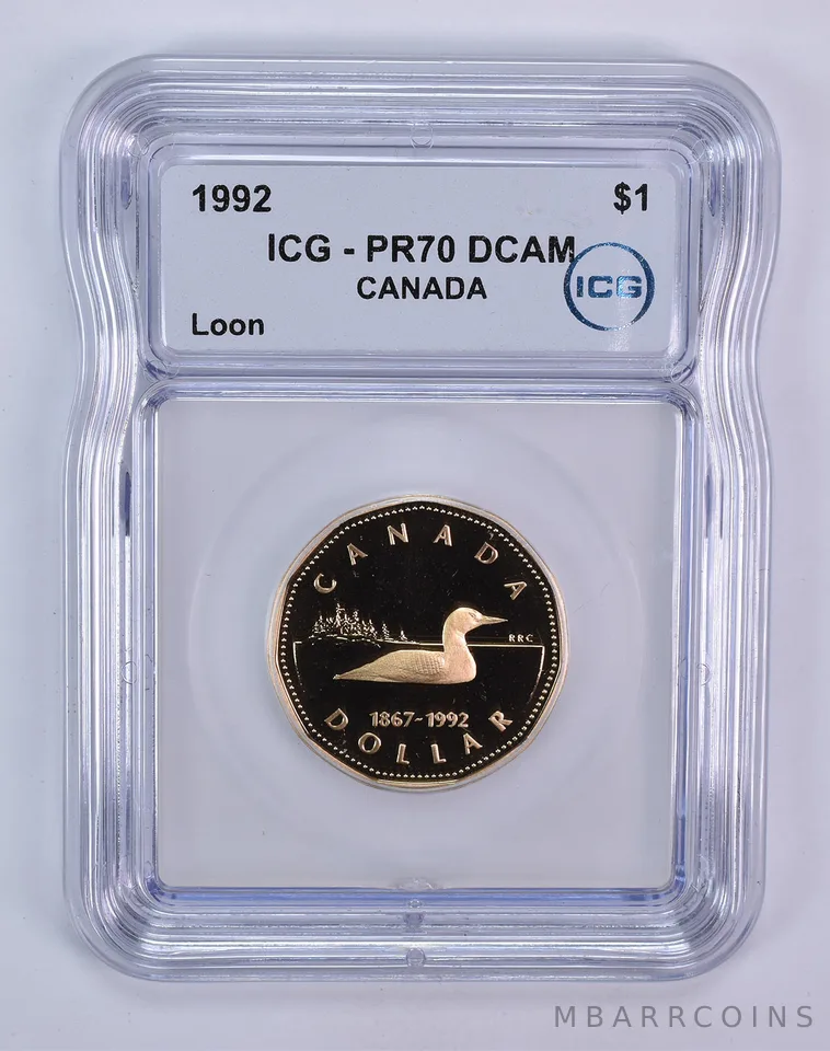 1992 Canada 1 Dollar Loon PR70 DCAM ICG