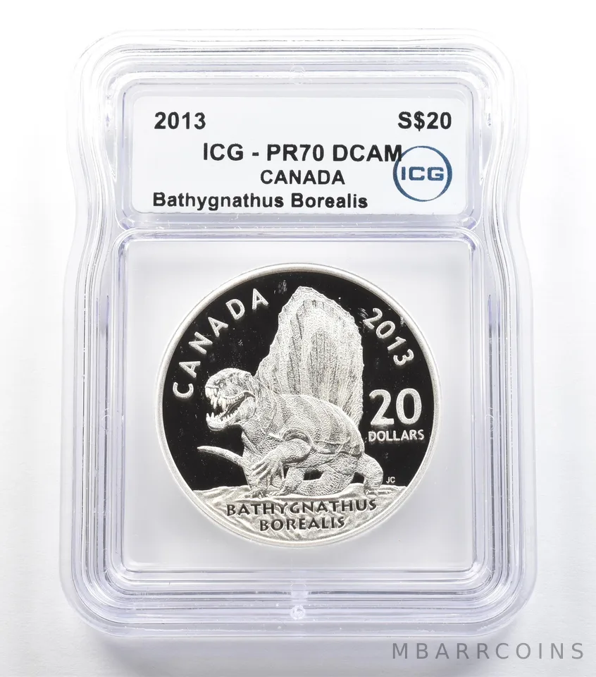 2013 Canada 20 Dollars Silver 1 Oz Bathygnathus Borealis PR70 DCAM ICG *5558