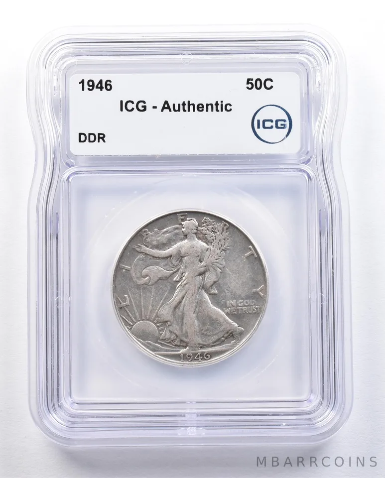 1946 Walking Liberty Half Dollar DDR Authentic ICG *1660